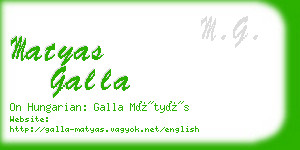 matyas galla business card